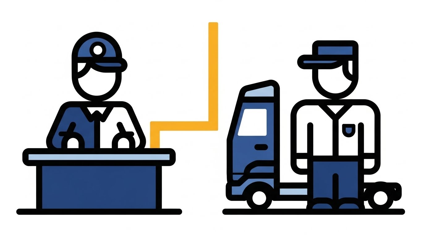(Minimalist Flat Vector): Field Ops + Remote Compliance Connection