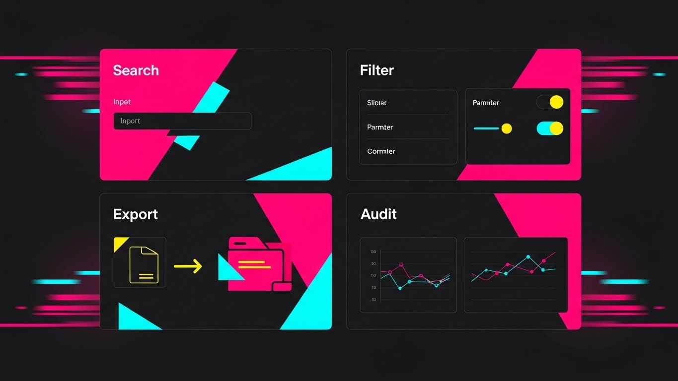 (Rapid UI Montage): Vibrant Feature Grid + Comprehensive Toolset