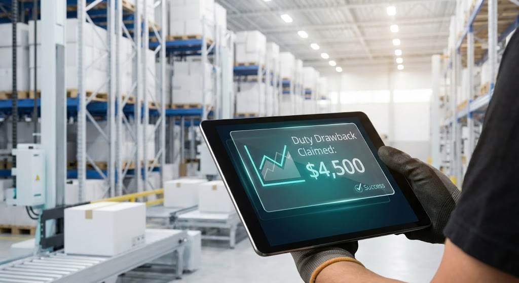 (Lifestyle UI): Warehouse Tablet + Tangible ROI Confirmation