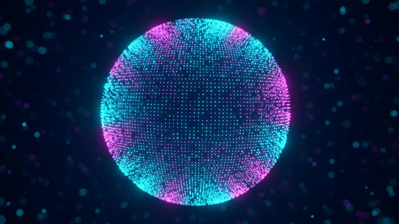 (Abstract 3D AI Visualization): Glowing Nodes + Synthesizing Intelligence