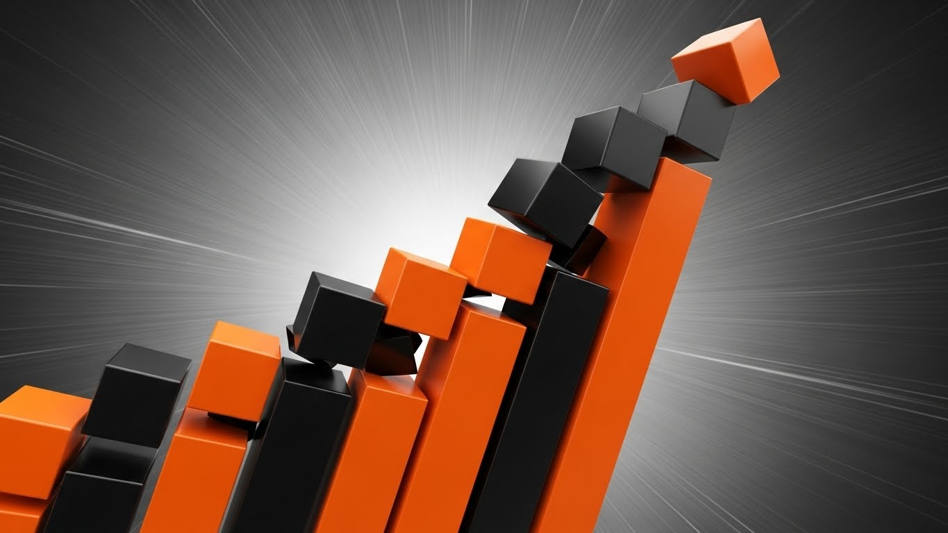 (Bold Kinetic Typography): Geometric Momentum + High-Velocity Growth