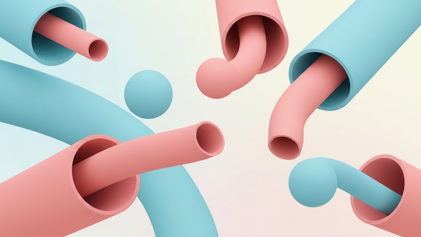 (Abstract 2D Motion Graphics): Frictionless Pipes + Seamless User Journey