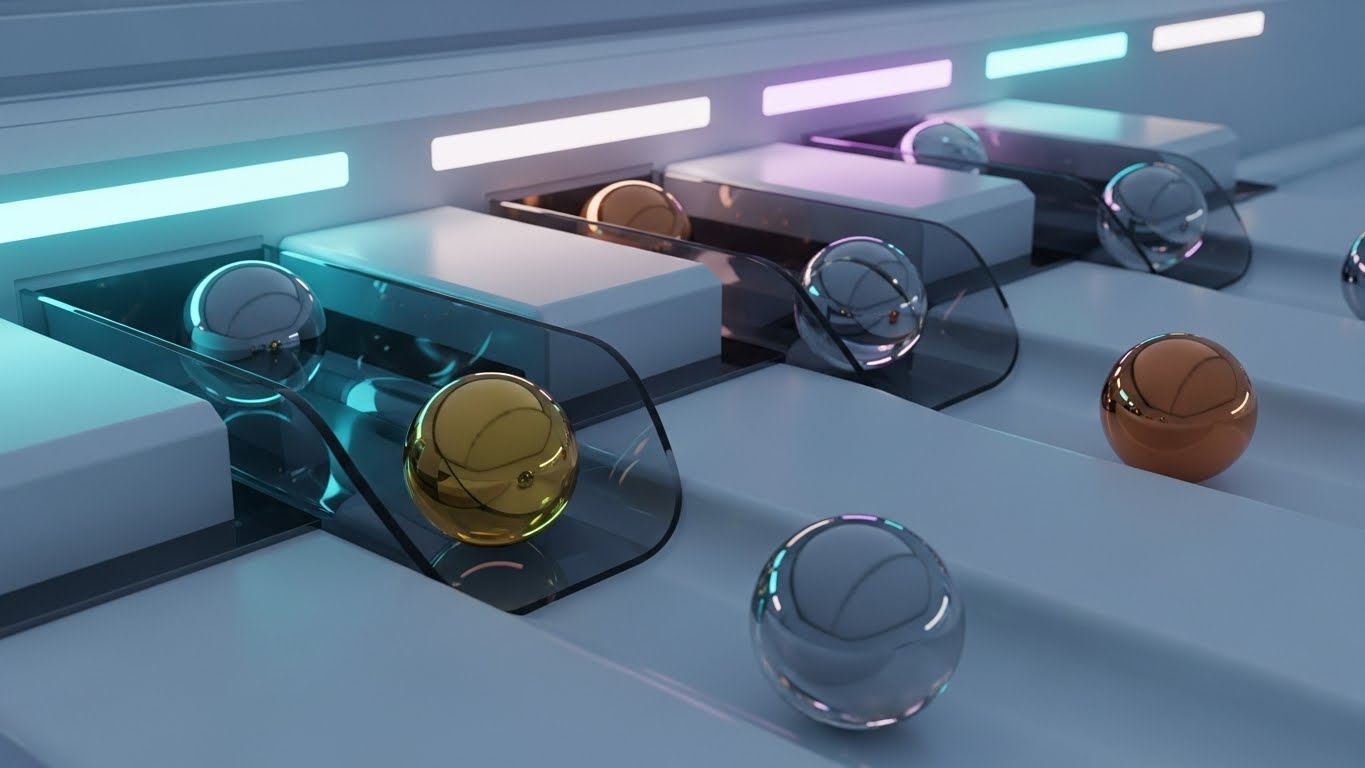 (Photorealistic 3D Renders): Material Sorting + Metaphor for Deduplication