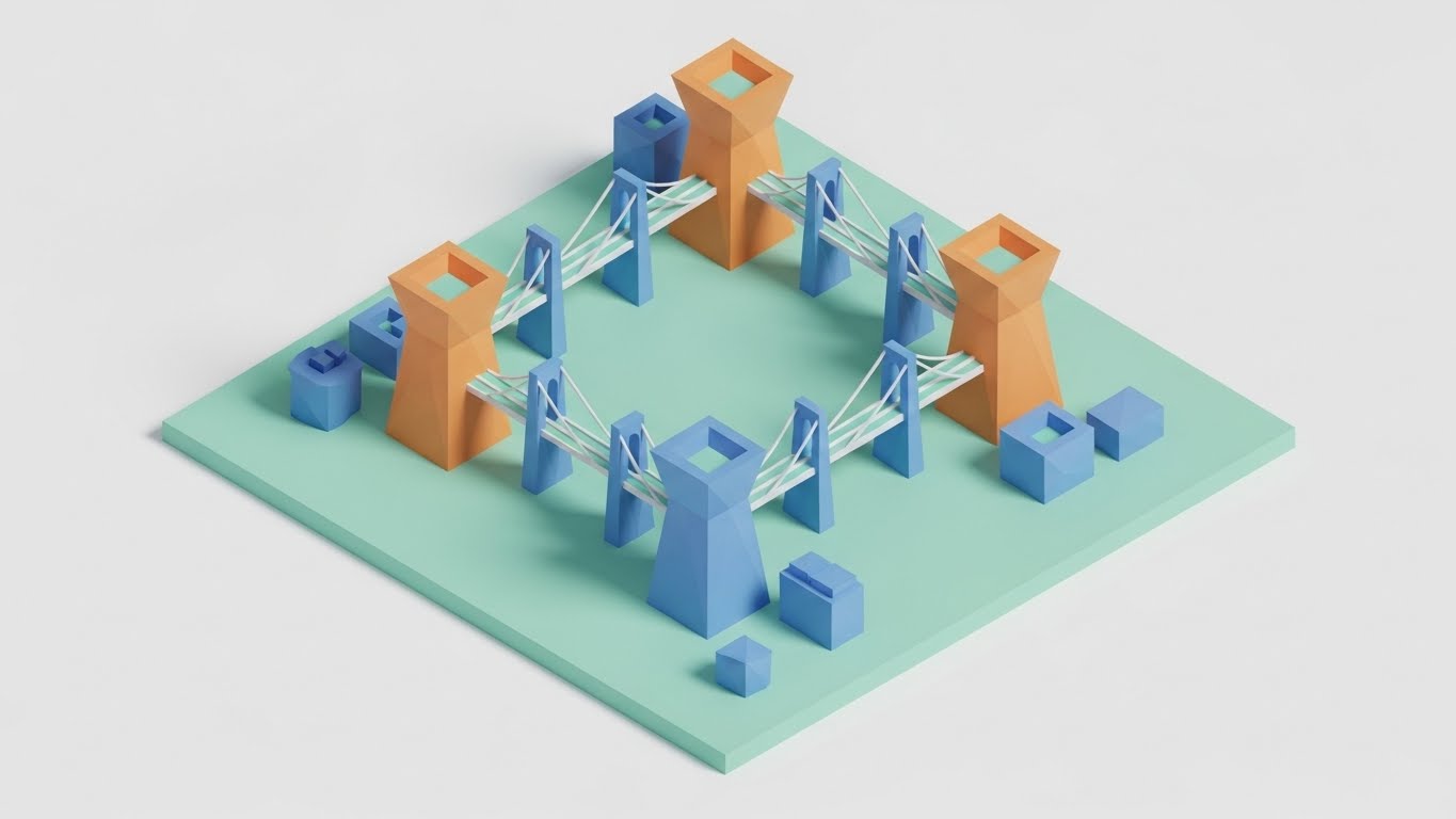 (Low-Poly 3D Modeling): City Bridges + Bridging Data Silos