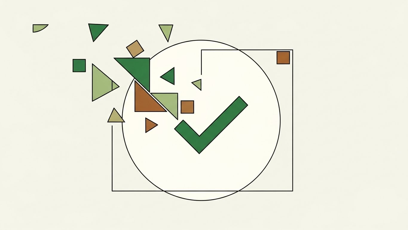 Minimalist Flat 2D Vector: Digital Validation + Ensuring Data Integrity