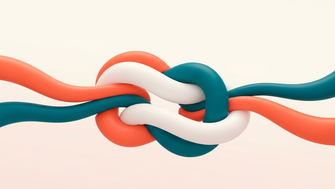 (Abstract 2D flat vector organic): Organic Shapes + Untying Financial Complexity