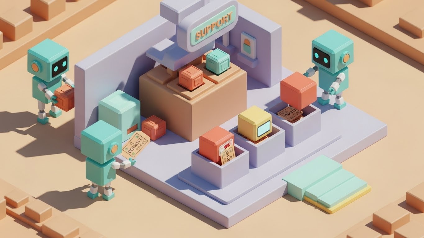 (Low-Poly 3D Modeling): Friendly Automation + Reducing Support Anxiety