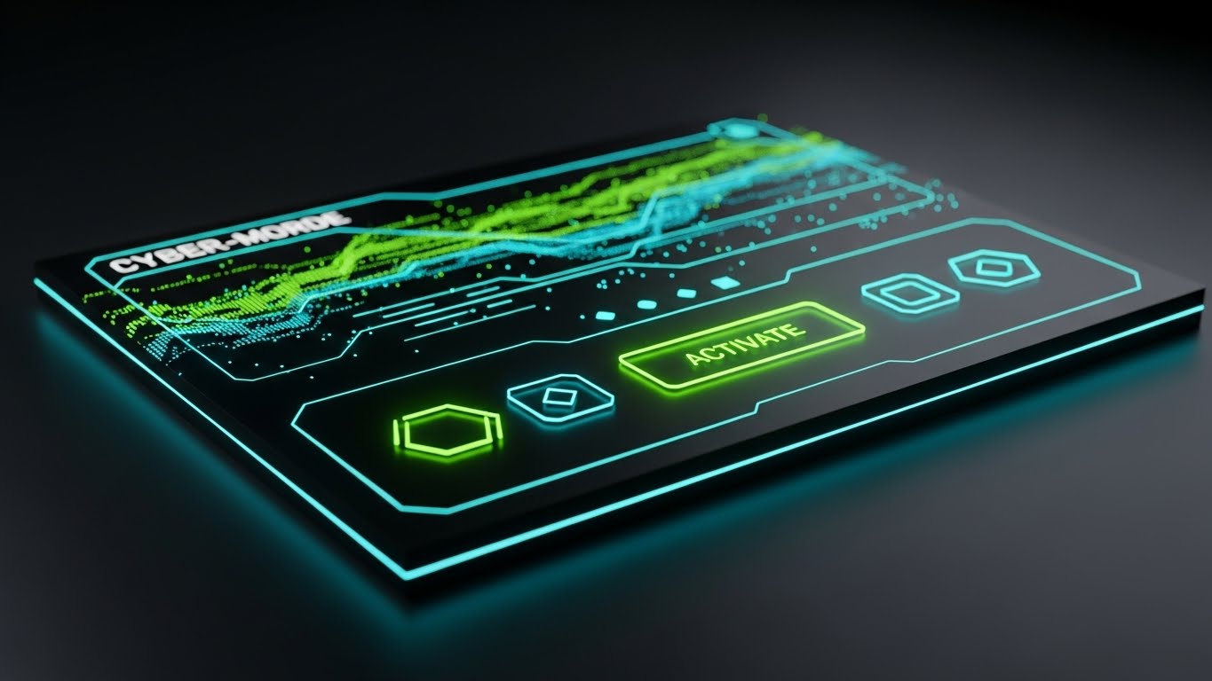 (Futuristic Neon): Security Core + Enterprise-Grade Protection