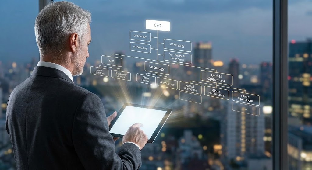 (Lifestyle Overlay): Strategic Hologram + Executive Decision Support