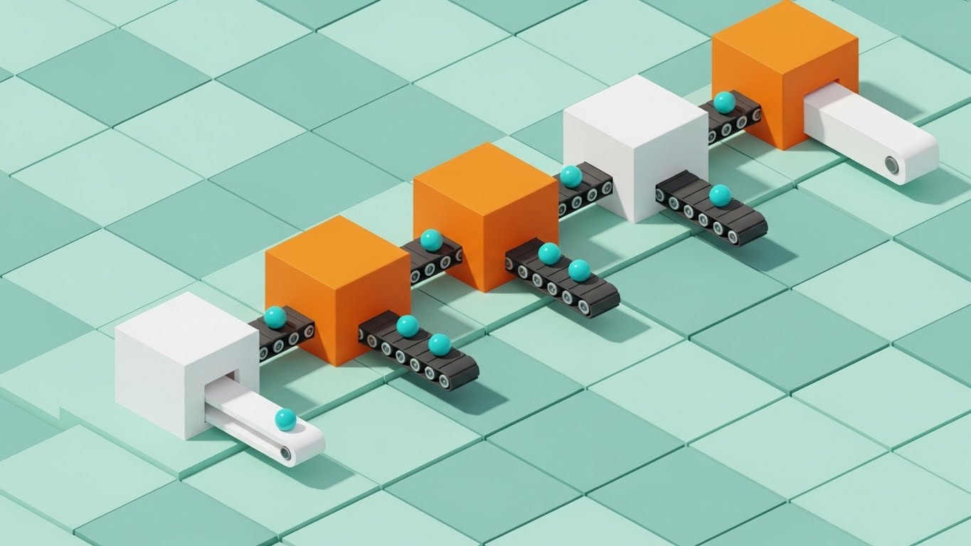 (Isometric 2D): Logic Factory + Optimizing Workflow Automation