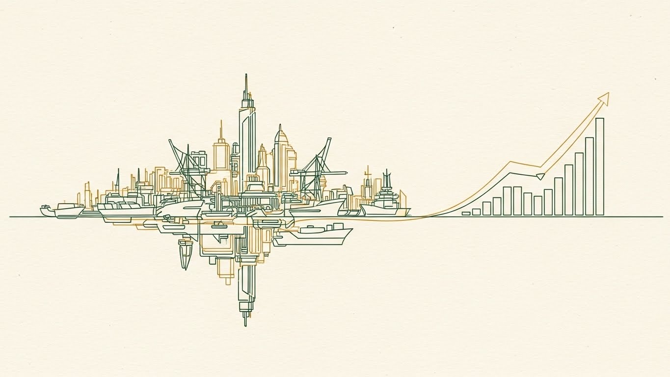 (Elegant Line Art): City to Chart + Strategic Evolution