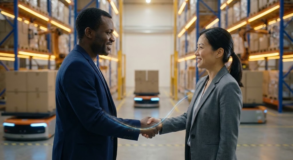 (Cinematic Human): The Handshake + Strategic Partnership