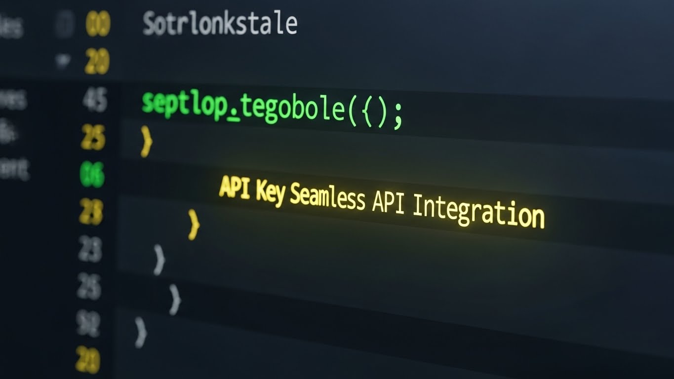 (Dark Mode UI Showcase): Code Syntax + Seamless API Integration
