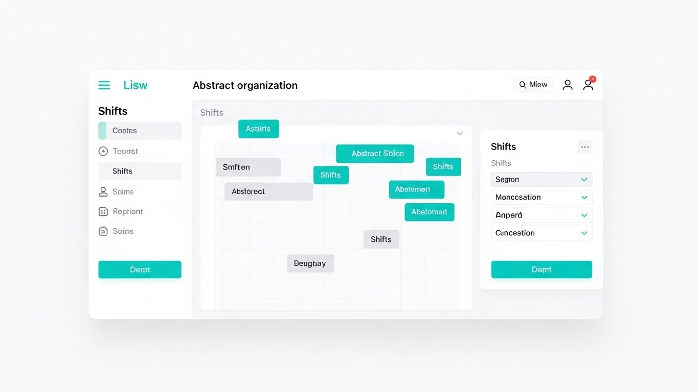 (Clean UI Workflow): Minimalist grid + Frictionless shift management