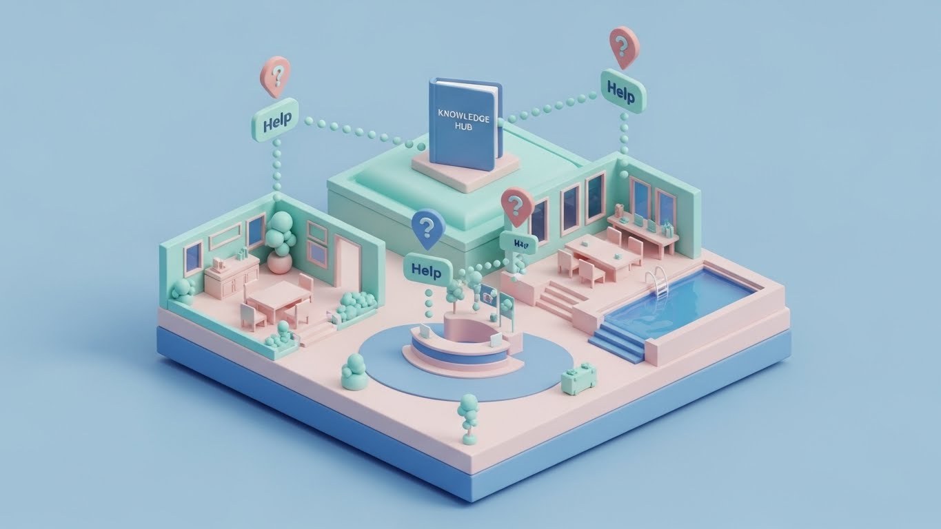 (Isometric 3D Workflow): Visualized Support + Accessible Knowledge Ecosystem