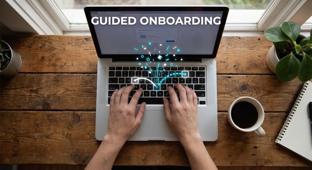 (2D Graphics Over Live Action): Guided Onboarding + Accelerating Time-to-Value