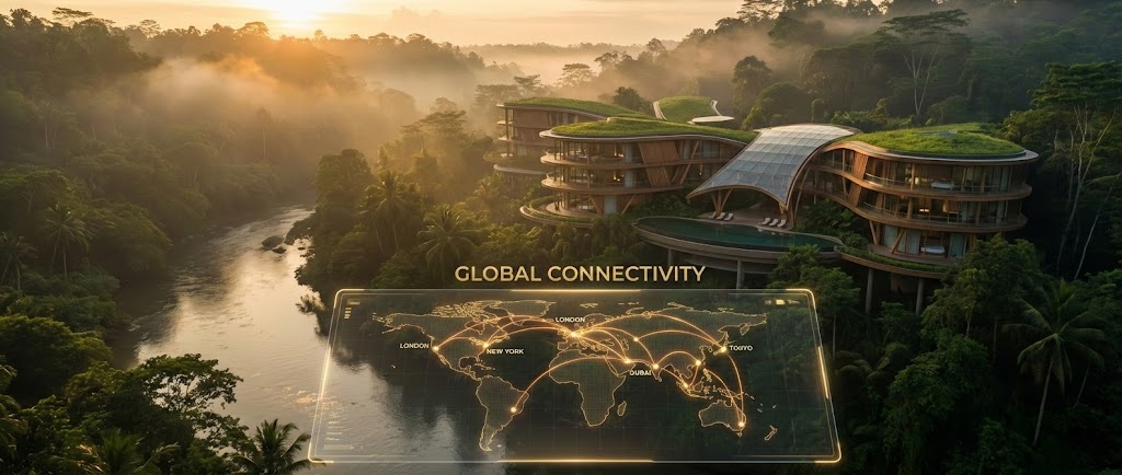 (Generative AI cinematic video): Global Connectivity + Aspirational Future Reach