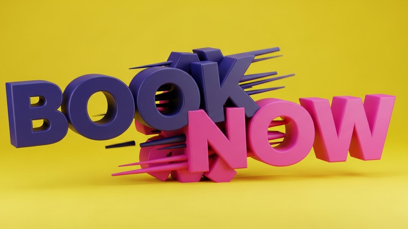 (Bold Kinetic Typography (Visual)): Instant Impact + Urgent Booking Confirmation