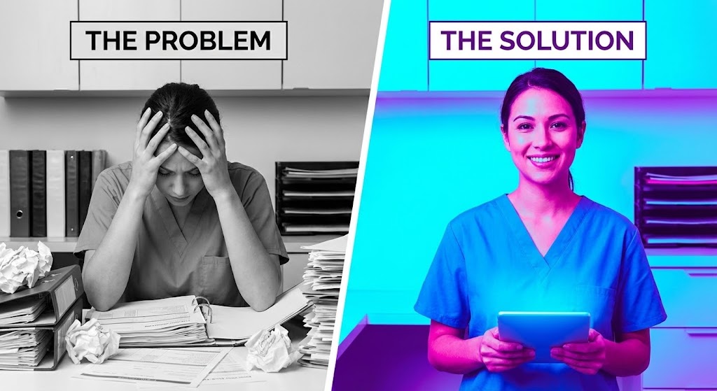 (Split Screen): Binary Contrast Visualizing Operational Relief