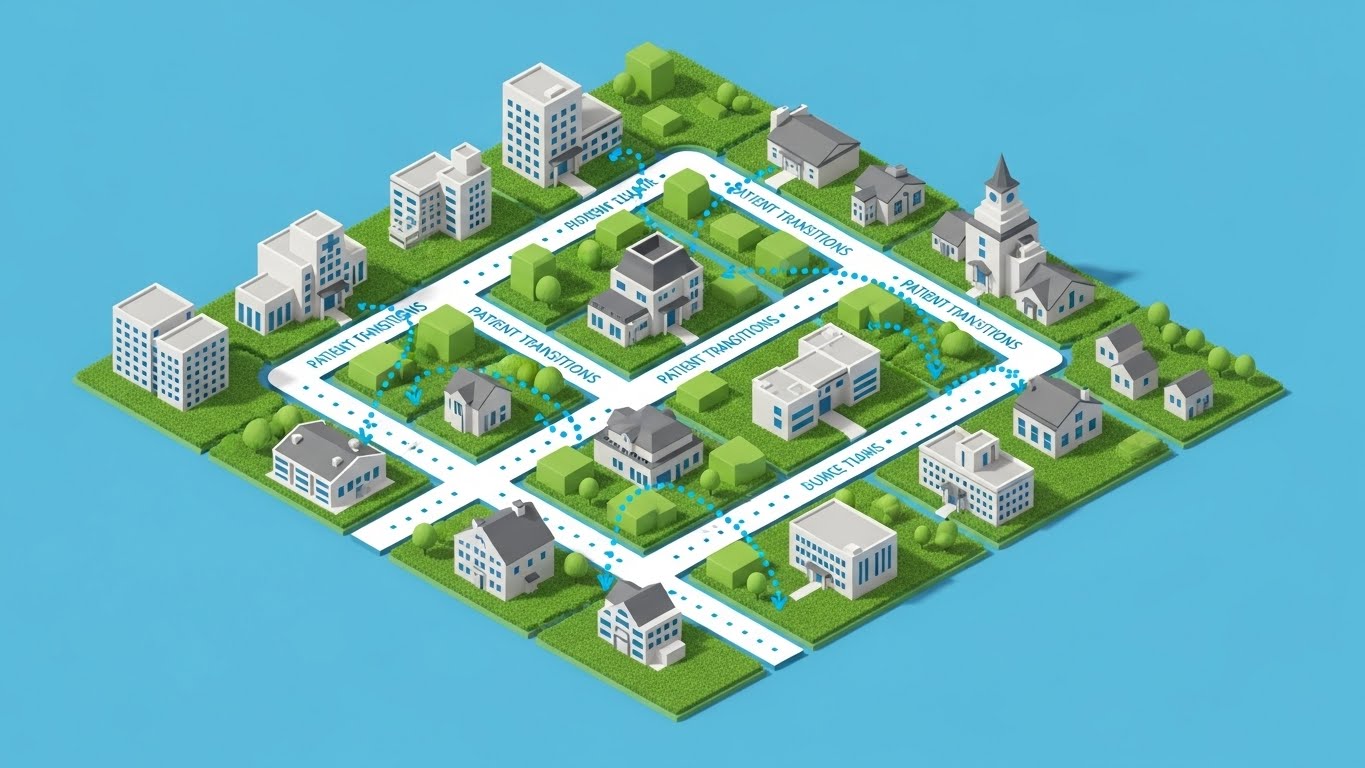 (Isometric 2D): Connected Grid Demonstrating Community Reach