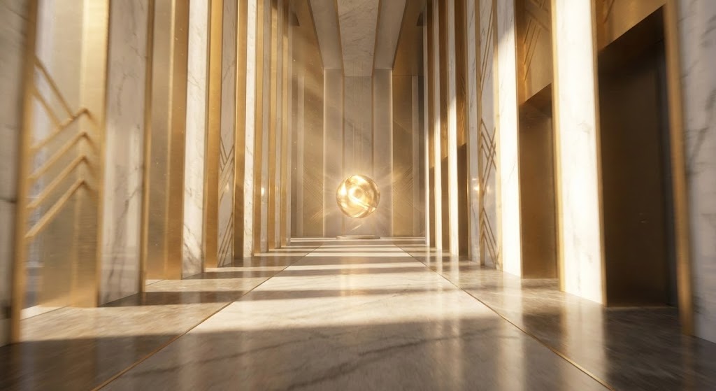 (Generative AI Cinematic): Golden Focal Point + Aspirational Brand Perfection