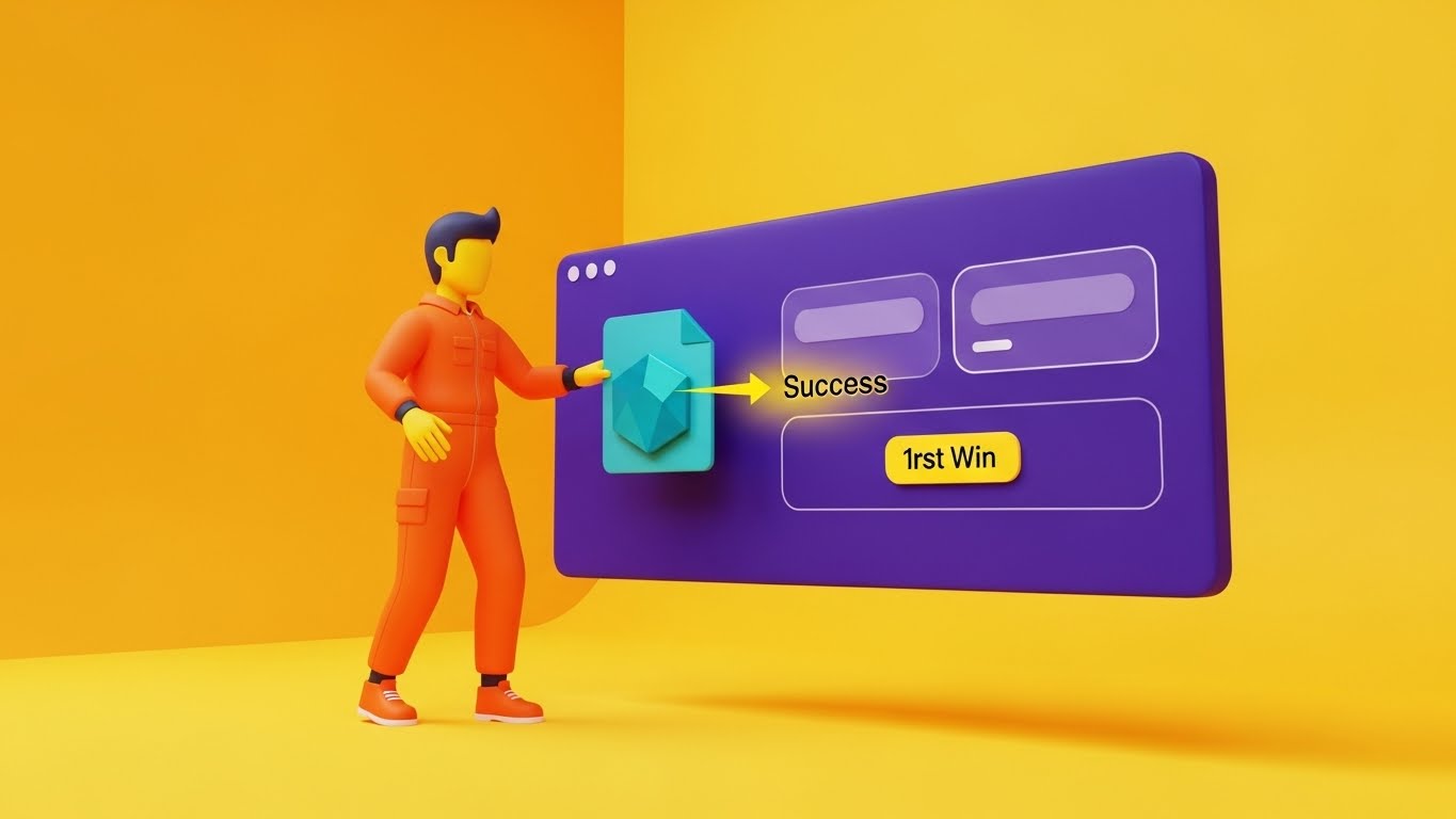 (2D Animation & UI Composition): Gamified Workflow Completion – Accelerating initial time-to-value.