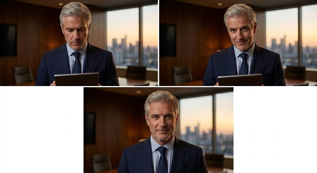 (Generative AI Realistic Character): Executive Peer Validation – Building peer-to-peer financial trust.