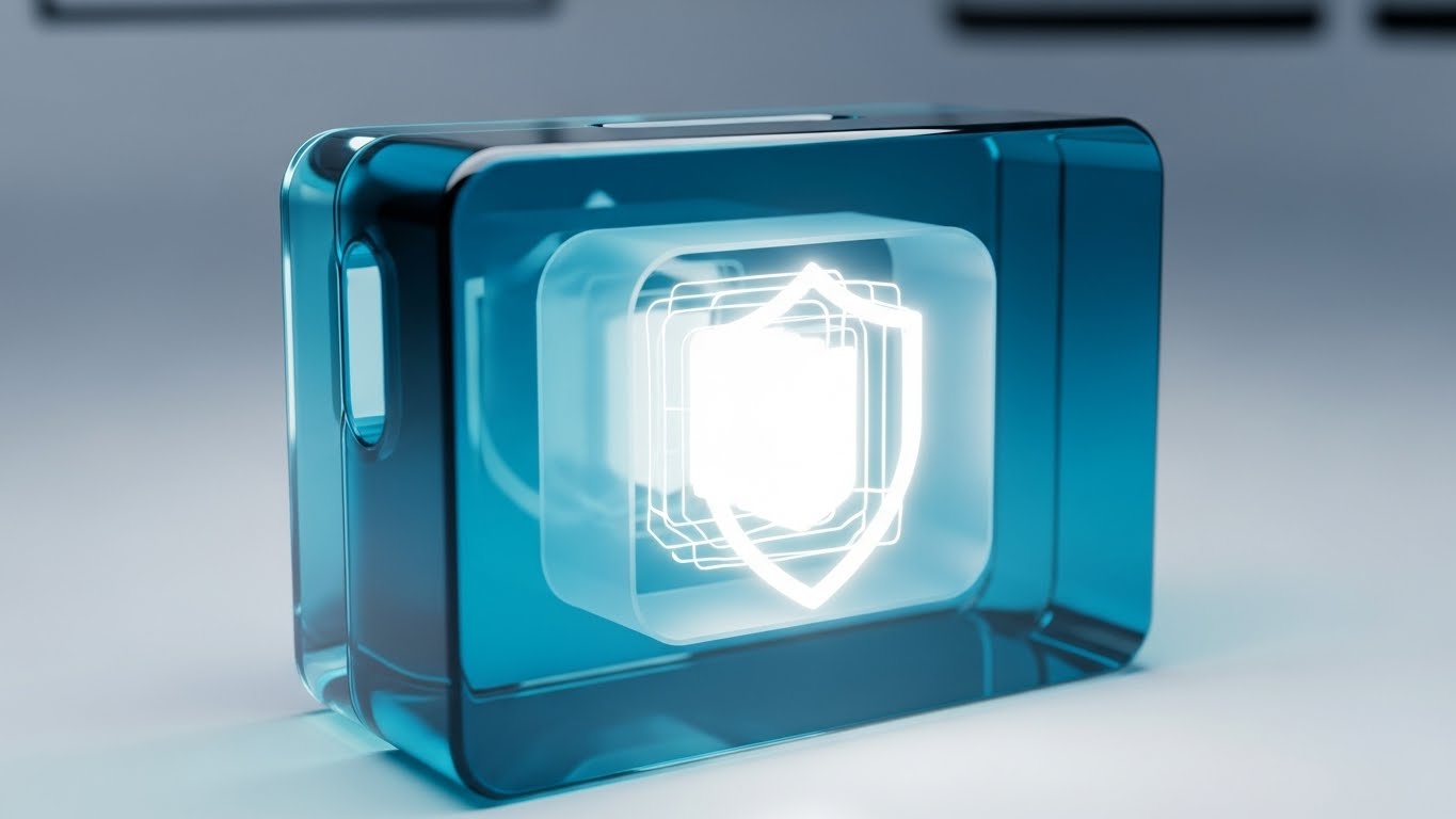 (3D X-Ray Visualization): Glowing Core - Robust Data Security