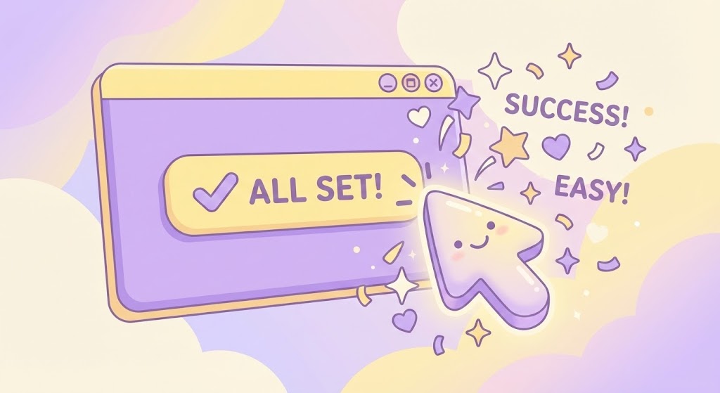 (2D Animation & UI Composition): Success Clicks - Frictionless Self-Onboarding