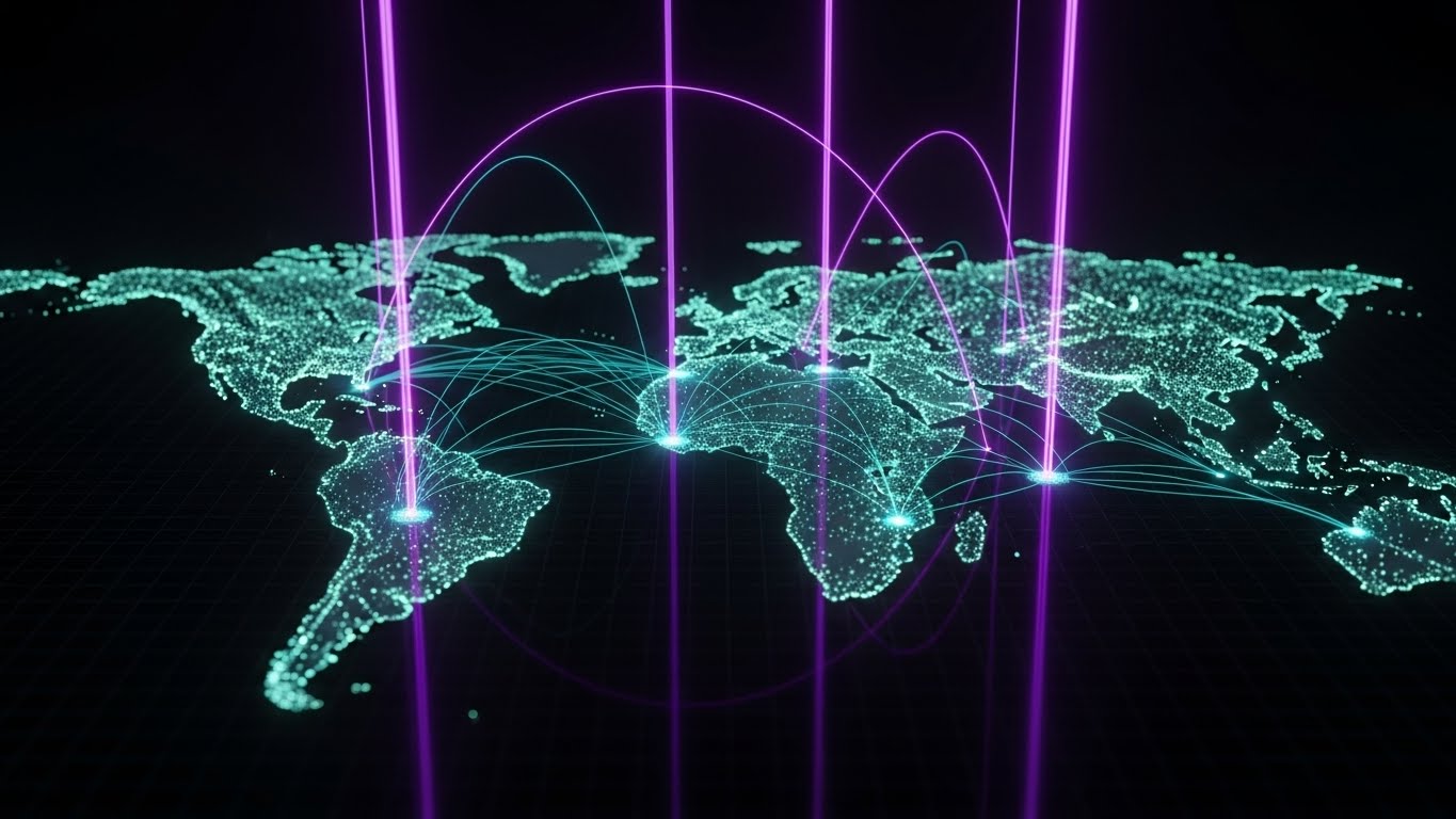 (Neon/Dark Mode): Cyberpunk Map + Visualizing Global Reach