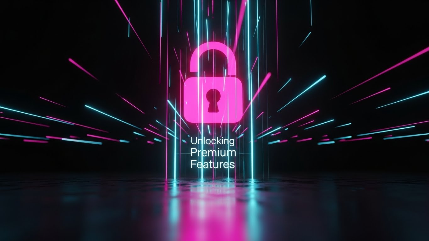 (Futuristic Neon/Dark Mode): Holographic Lock for Exclusive Value