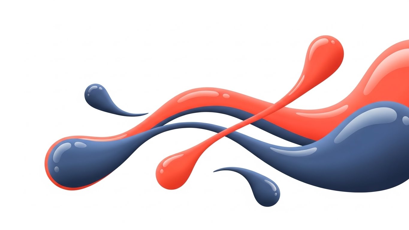 (Abstract 2D flat vector organic): Fluid Merging for Unified Talent Networks