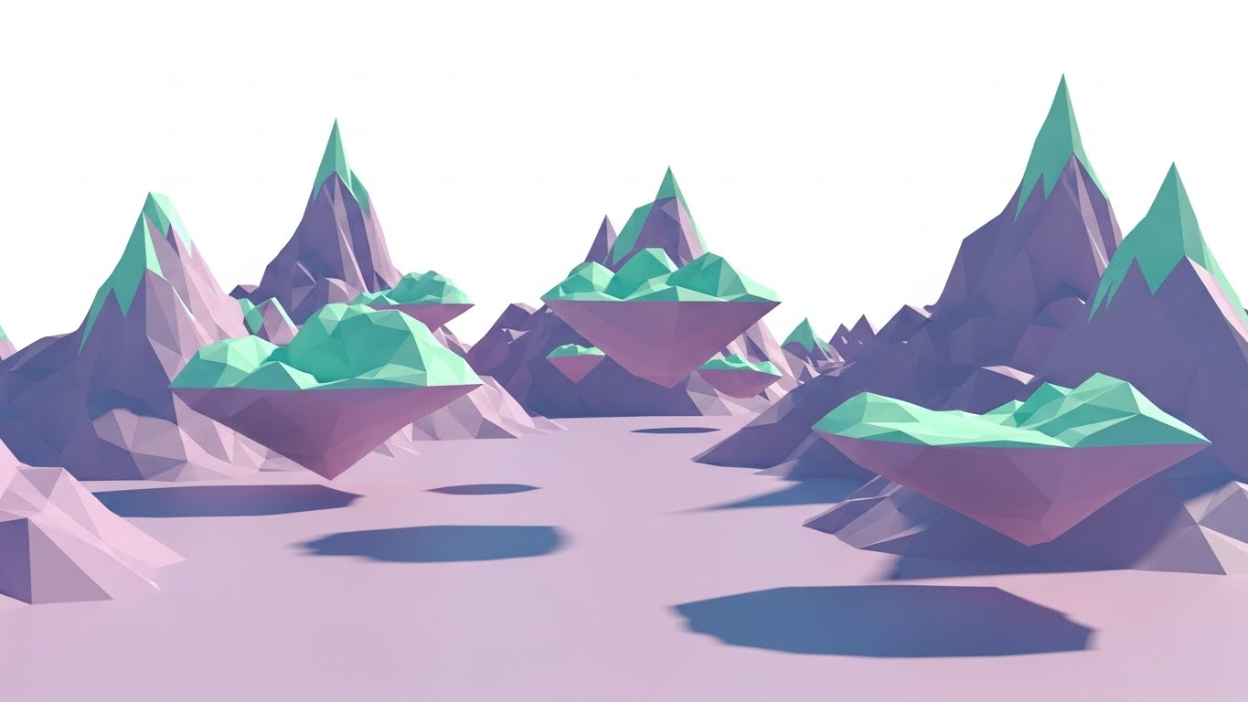 (Low-Poly 3D Modeling): Floating Islands for Decentralized Talent
