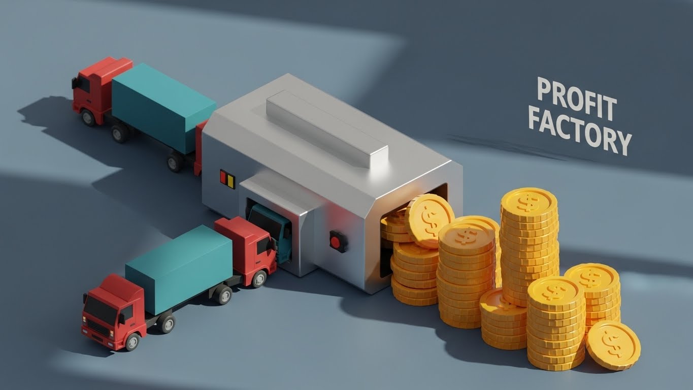 (Isometric 3D Workflow): Trucks to Coins + Tangibilizing Financial ROI