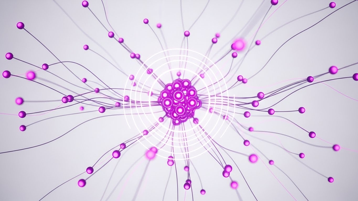 (Abstract 3D AI): Pulsing Nodes + Visualizing Intelligent Networking