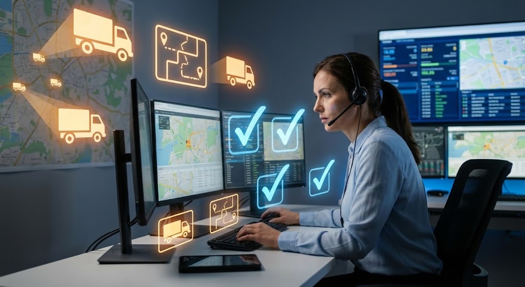 (2D Graphics Over Live Action): Glowing Icons + Empowering the Dispatcher