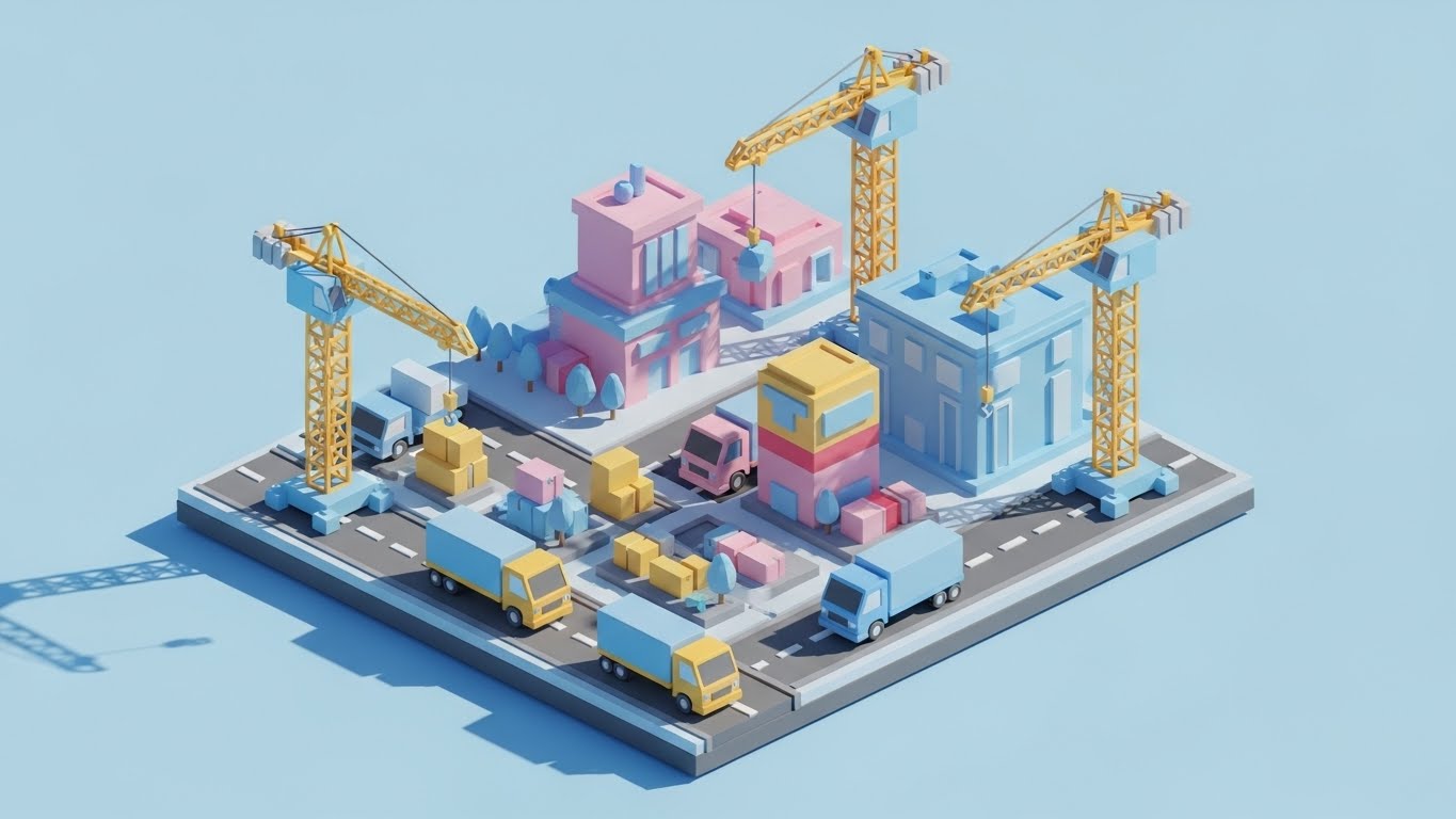 (Low-Poly 3D): Toy City + Reducing Implementation Friction