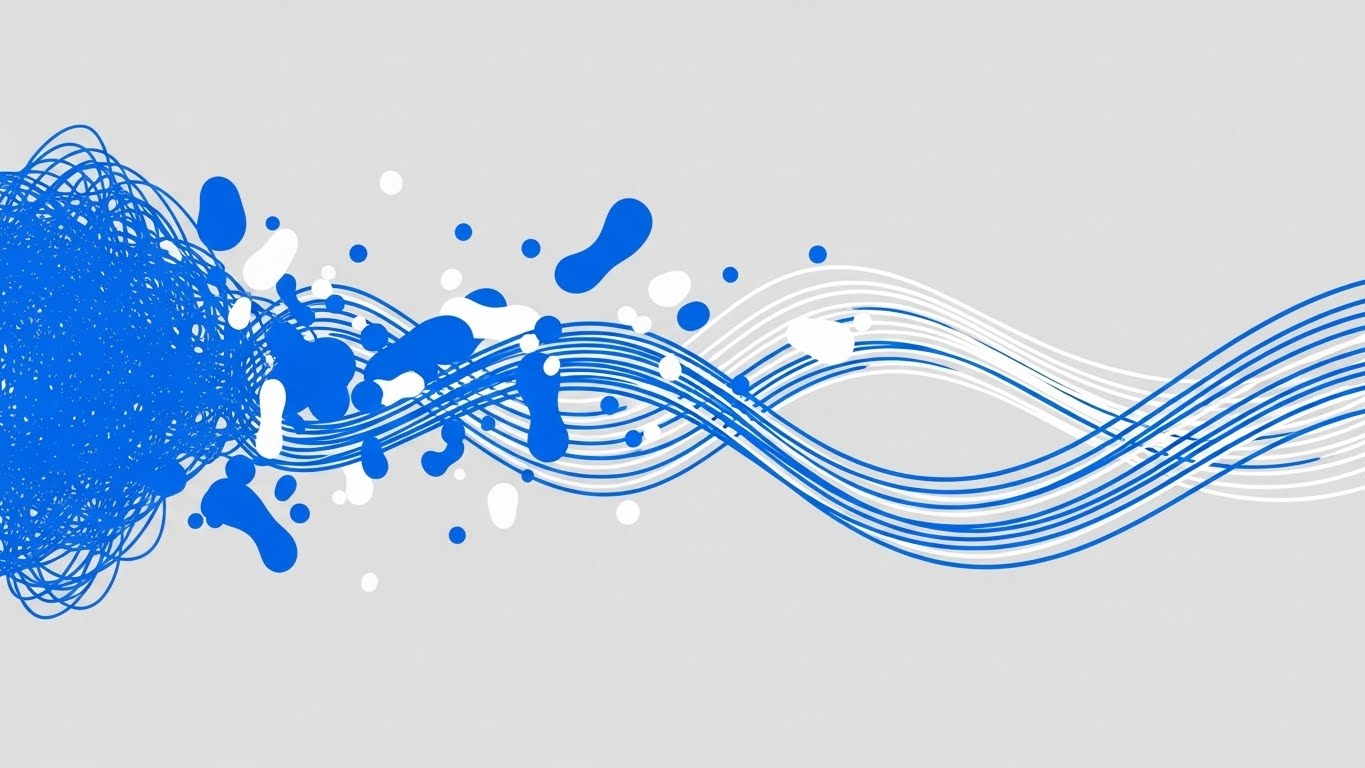 (Abstract 2D Motion Graphics): Chaos to Order + Symbolizes Process Optimization