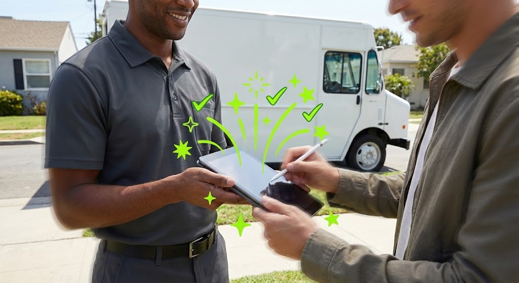 (Mixed Media Overlay): Verified Action + Tangible Customer Satisfaction