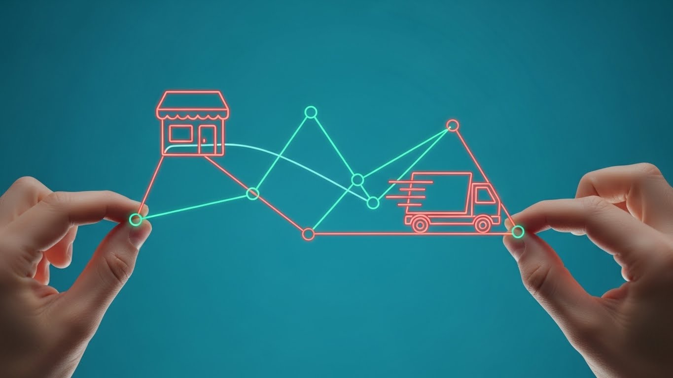 (Line Art): Connected Graph + Seamless Supply Chain