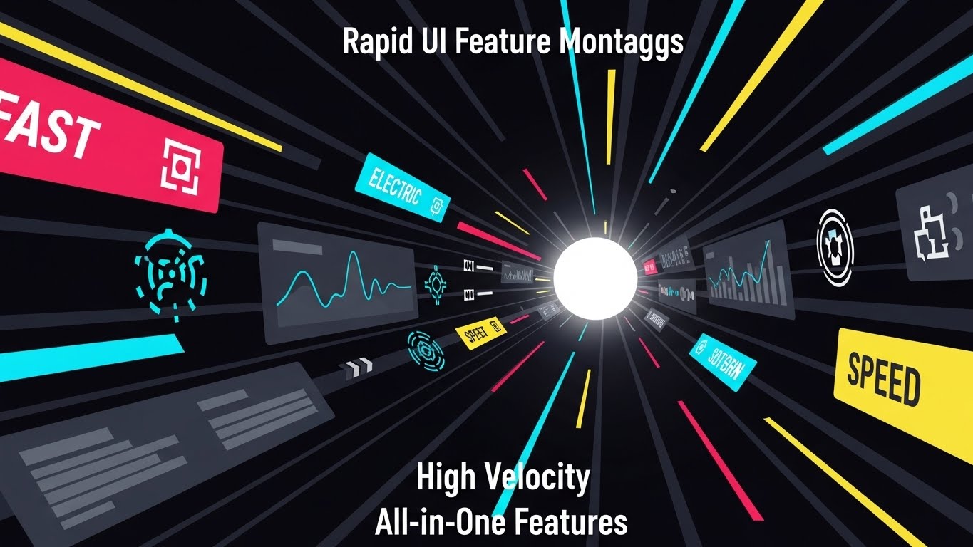 (Rapid UI Feature Montage): Feature Tunnel conveying comprehensive platform density