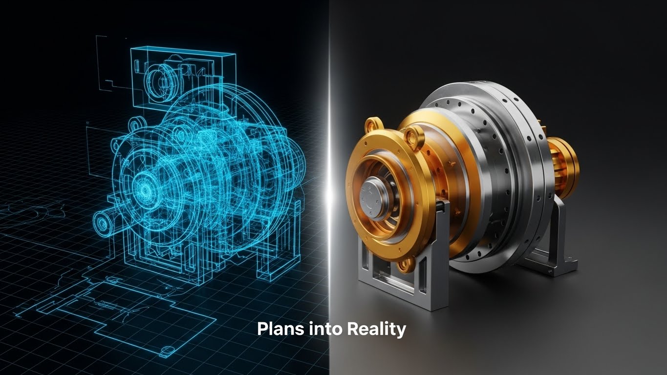 (Wireframe to Reality): Blueprint Transformation visualizing rapid deployment velocity