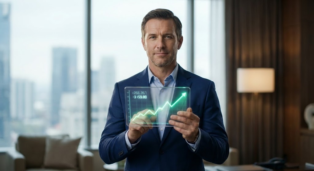 (Generative AI Realistic Character): Financial Guardian projecting fiscal control authority