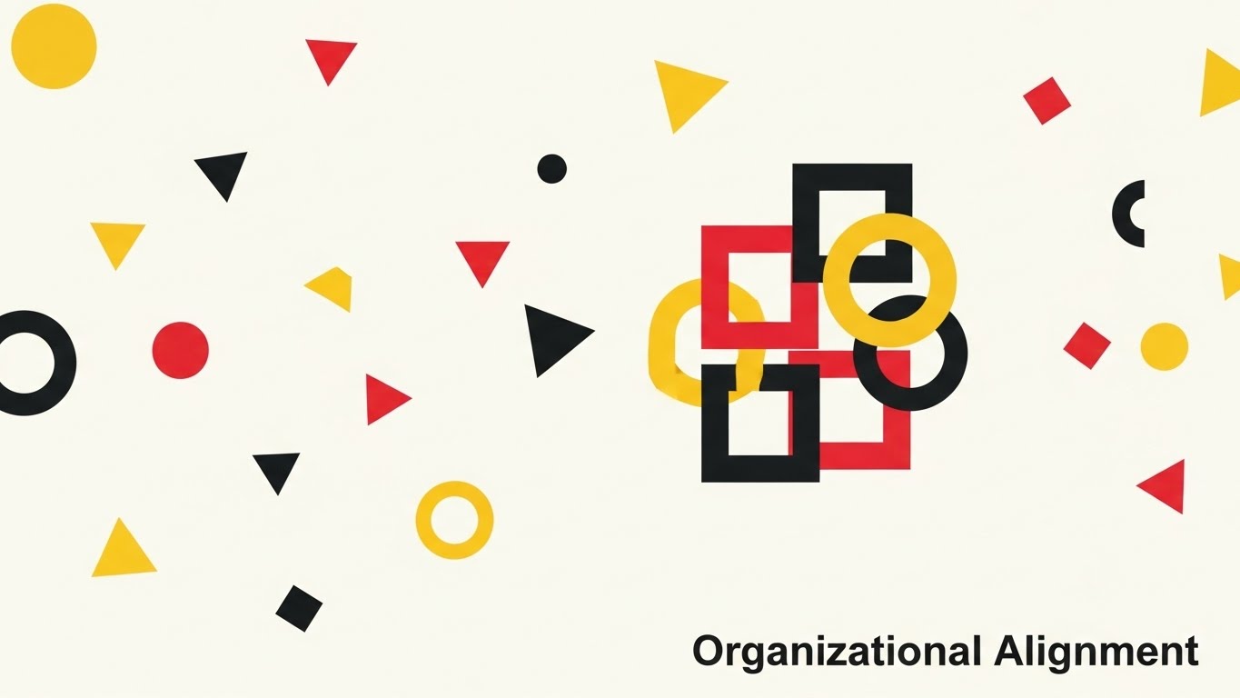 (Abstract 2D Motion Graphics): Bauhaus Primitives forming organizational alignment harmony