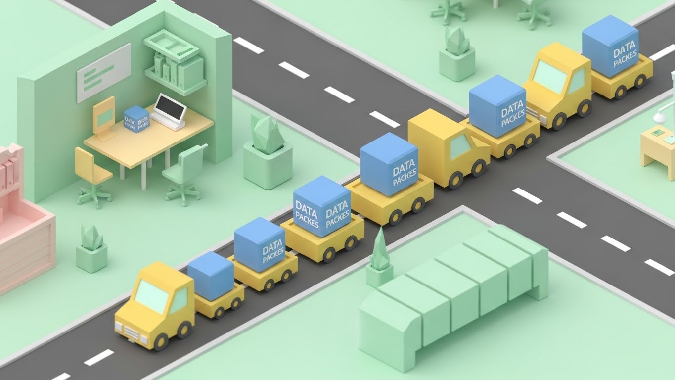 (Low-Poly 3D Modeling): Miniature Ecosystem simplifying complex logistics flows