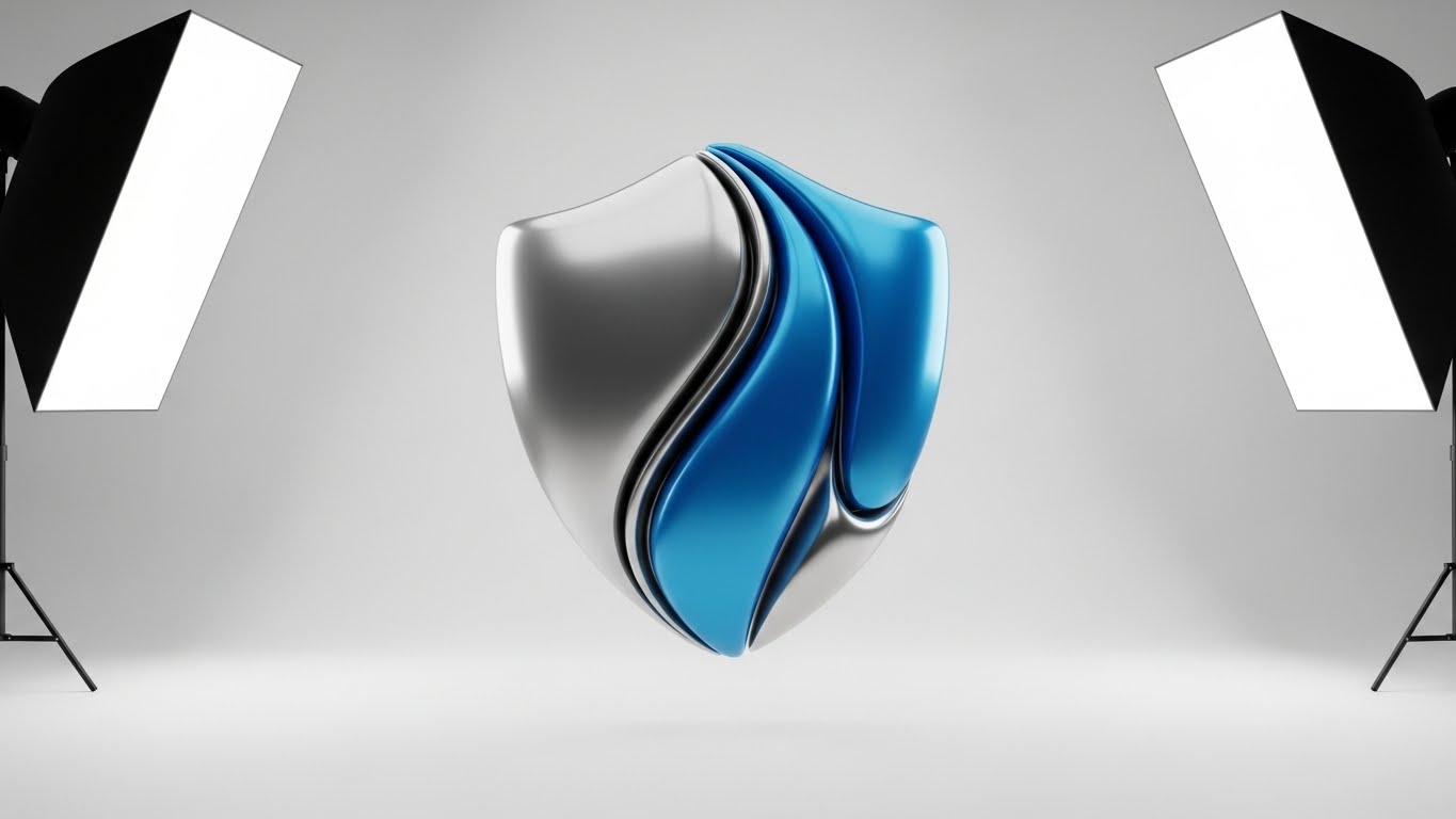 (Abstract 2D Organic): Fluid Shield Symbolizing Adaptive Protection