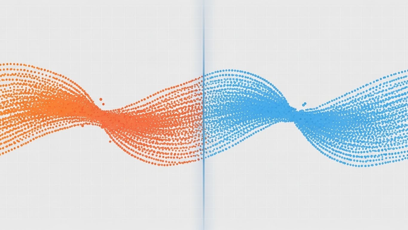 (Abstract 2D Motion): Particle Flow Depicting Data Stream Purification