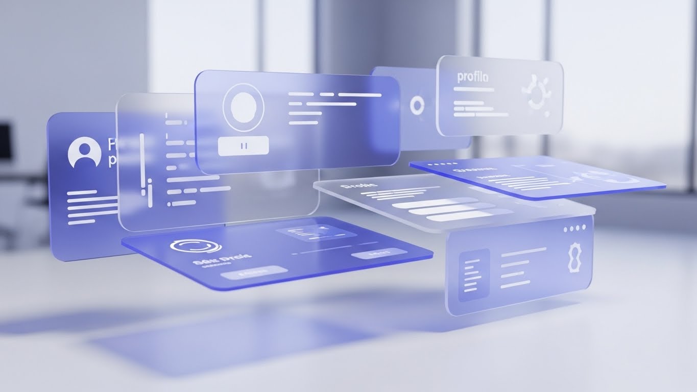 (3D Parallax UI Presentation): Layered Intelligence – Organizing Complex Information