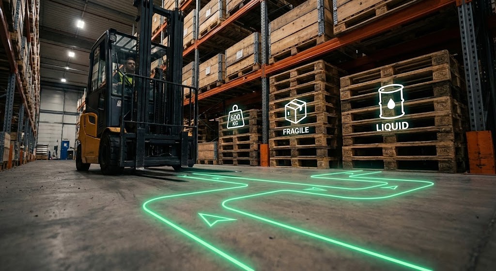 (2D Graphics Over Live Action): Augmented Logistics – Optimizing Route Paths