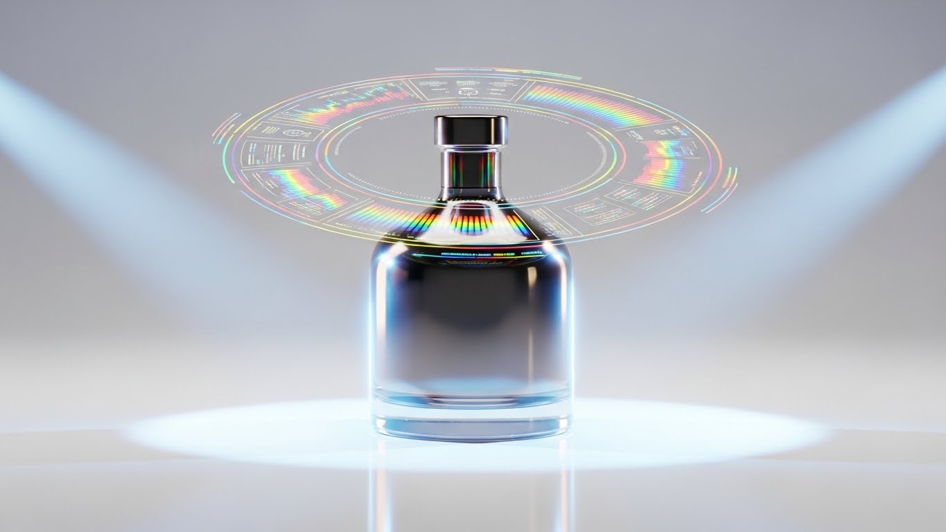 (Holographic UI over 3D Render): Premium Analytics – Visualizing Added Value
